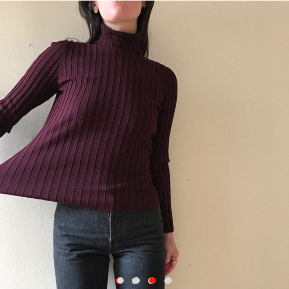 Vintage INC Ripped Plum Turtleneck